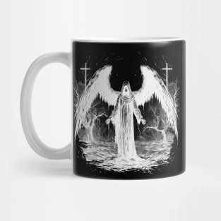 Angel of Death, Alternative Gothic Black and White Mug